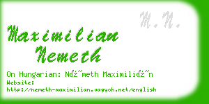 maximilian nemeth business card